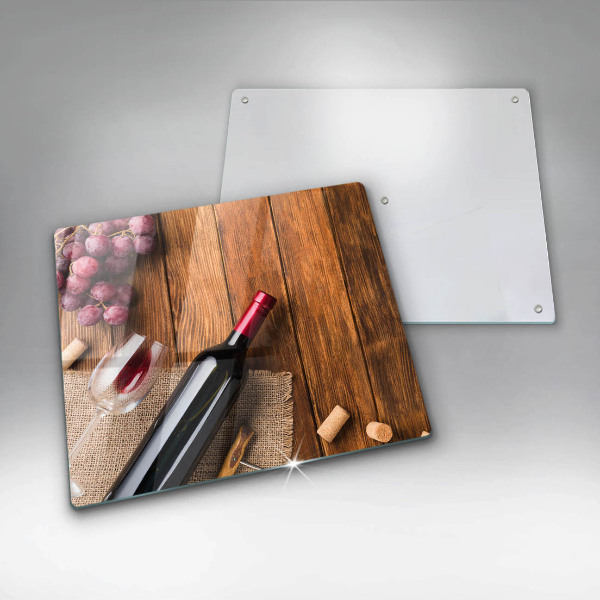 Copertura piano cottura Una bottiglia di vino rosso