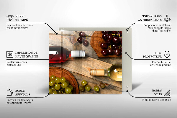 Copertura piano induzione Bottiglie di vino e uva