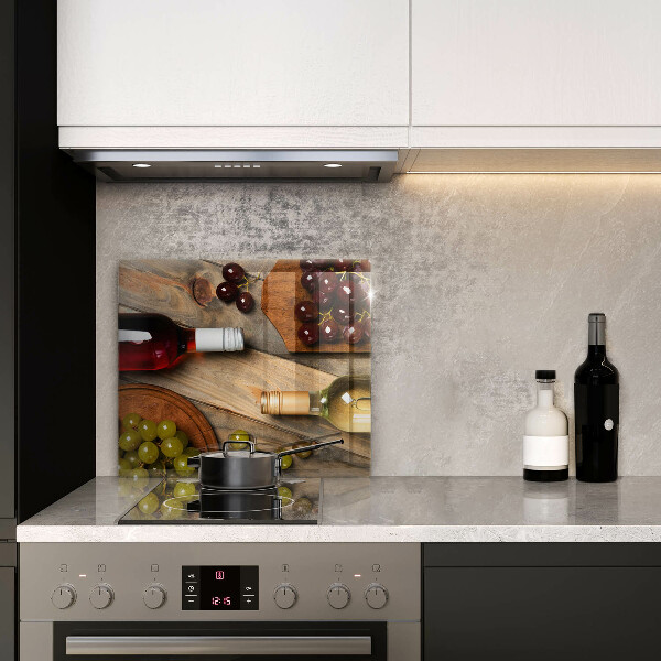 Copertura piano induzione Bottiglie di vino e uva