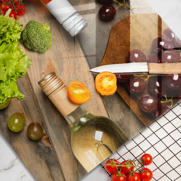 Copertura piano induzione Bottiglie di vino e uva