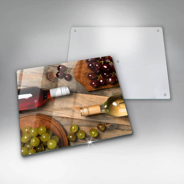 Copertura piano induzione Bottiglie di vino e uva