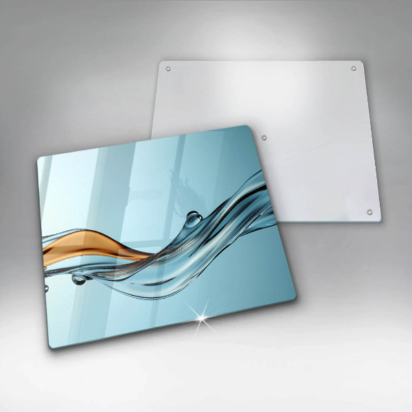 Copertura piano induzione Acqua su sfondo blu