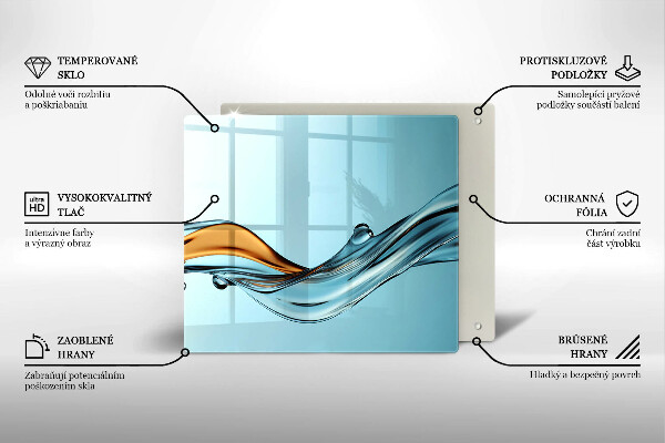 Copertura piano induzione Acqua su sfondo blu