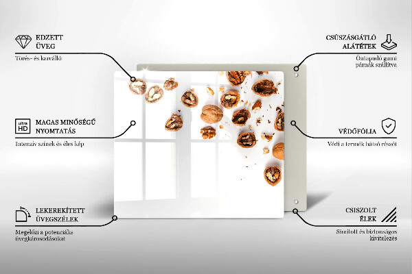 Copertura piano induzione Noci su sfondo bianco