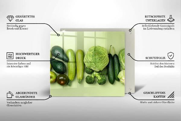 Copertura piano induzione Frutta e verdura verde