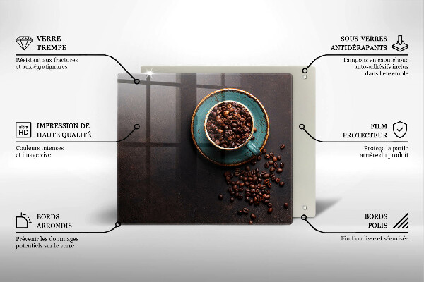 Proteggi piano induzione Una tazza di chicchi di caffè