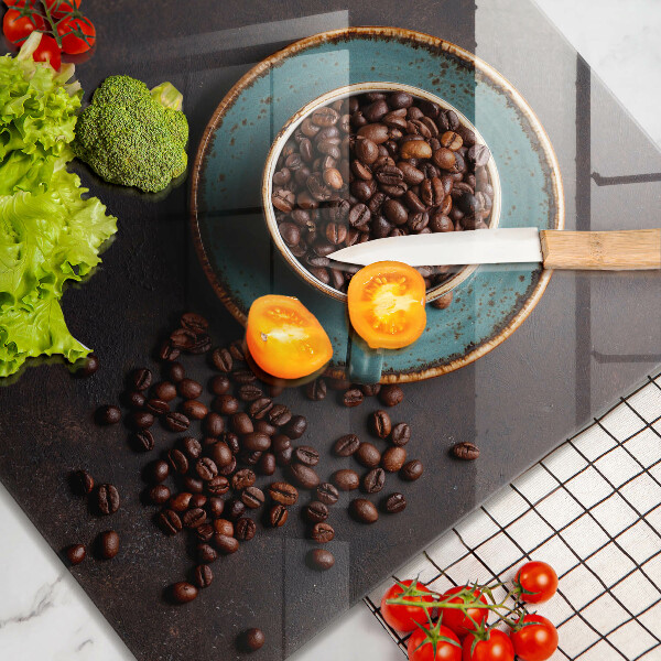 Proteggi piano induzione Una tazza di chicchi di caffè