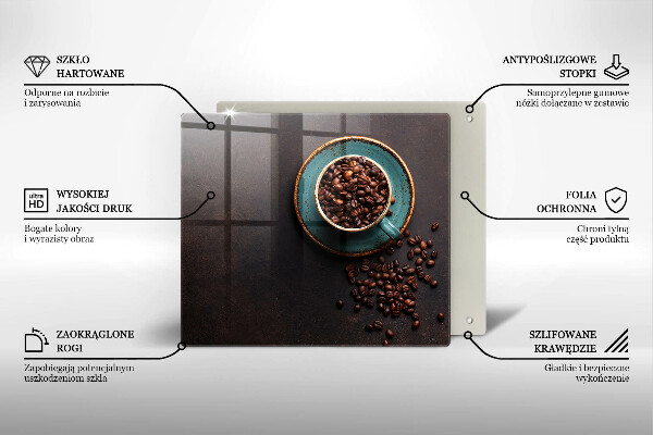 Proteggi piano induzione Una tazza di chicchi di caffè