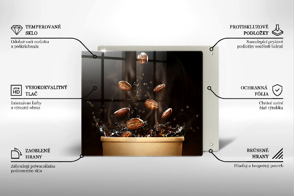 Copertura piano induzione Chicchi di caffè caldi