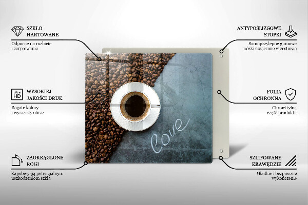 Copertura piano induzione Chicchi e tazza di caffè