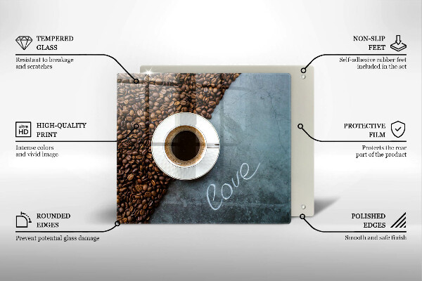 Copertura piano induzione Chicchi e tazza di caffè