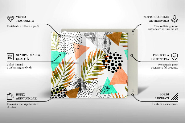 Copri piano cottura Modello di foglie Boho