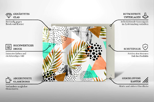 Copri piano cottura Modello di foglie Boho