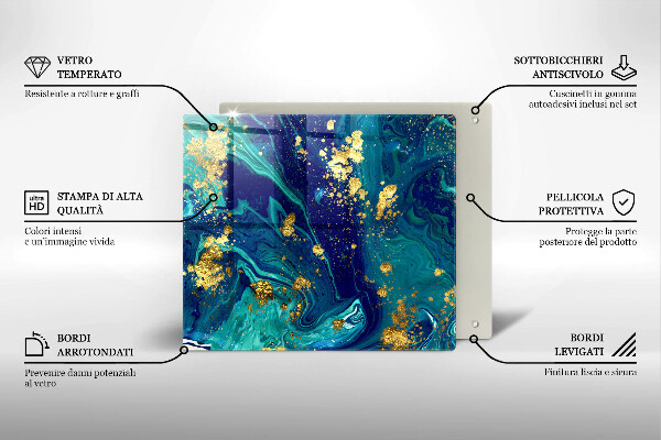 Copri piano cottura Astrazione con l'oro