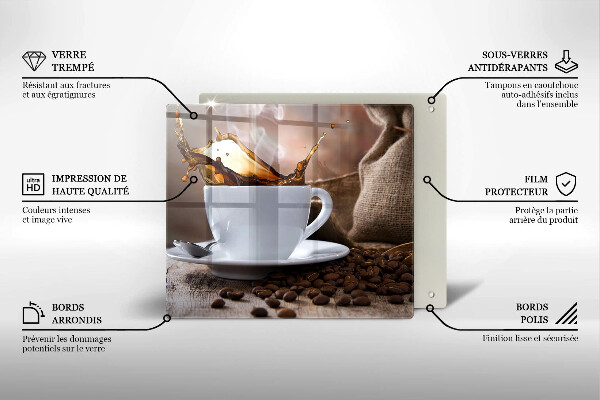 Copertura piano induzione Tazza e chicchi di caffè