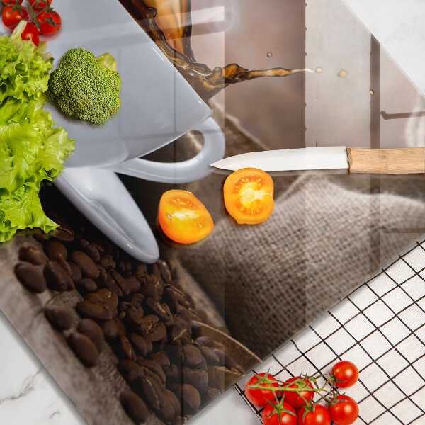 Copertura piano induzione Tazza e chicchi di caffè