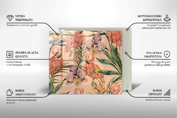 Copri piano cottura Illustrazione dei fenicotteri