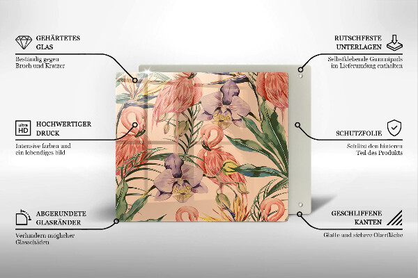 Copri piano cottura Illustrazione dei fenicotteri