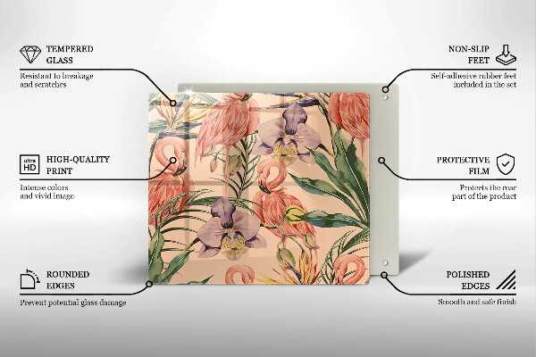 Copri piano cottura Illustrazione dei fenicotteri