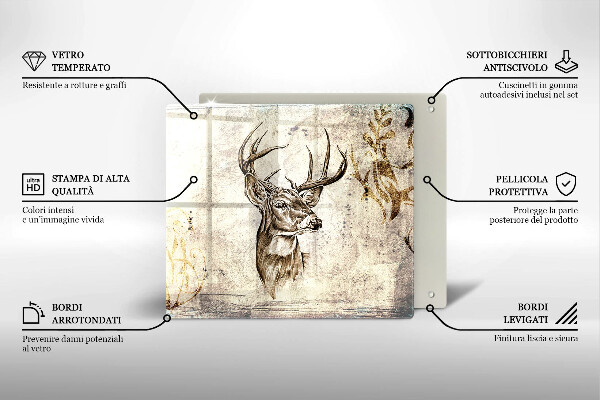 Copri piano cottura Illustrazione degli animali dei cervi