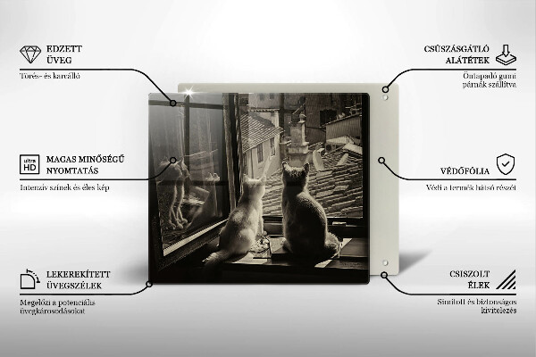 Copri piano cottura Città e finestra dei gatti