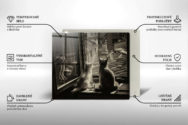 Copri piano cottura Città e finestra dei gatti
