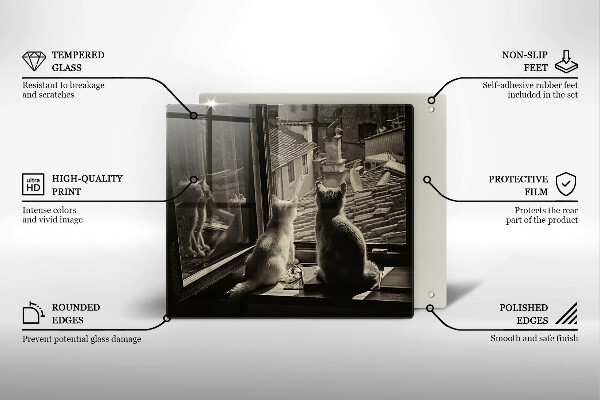 Copri piano cottura Città e finestra dei gatti