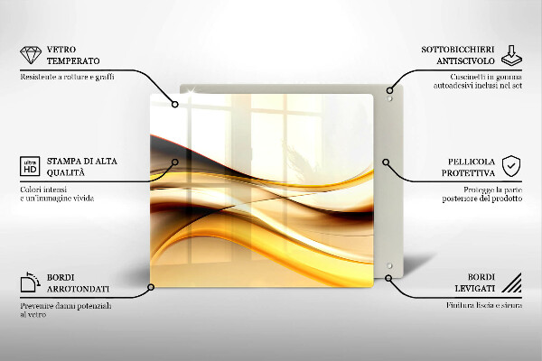 Copri piano cottura Linee di fumo astratte