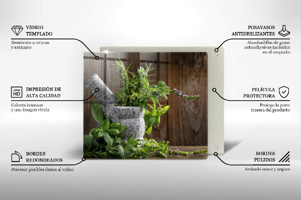 Copri piano cottura Piante erbe e legno