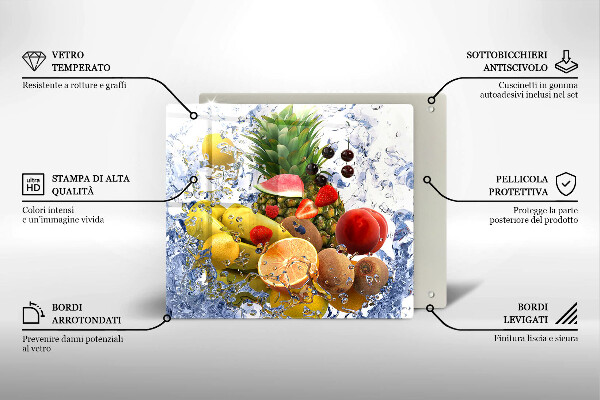 Copri piano cottura Frutta succosa e acqua