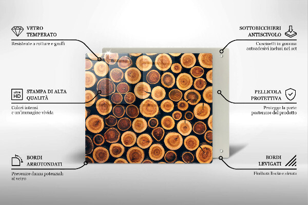 Proteggi piano induzione Ceppi di alberi in legno