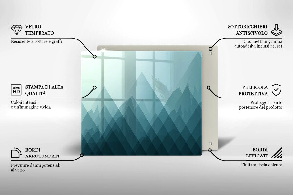 Proteggi piano induzione Montagne astratte