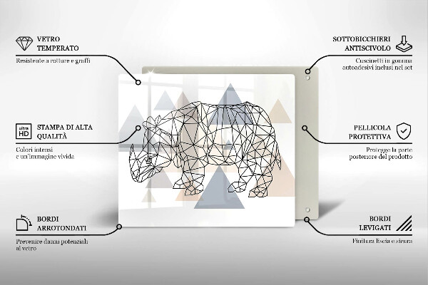 Proteggi piano induzione Rinoceronte di linea artistica