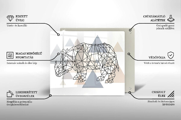 Proteggi piano induzione Rinoceronte di linea artistica