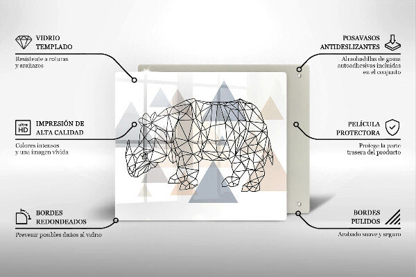 Proteggi piano induzione Rinoceronte di linea artistica