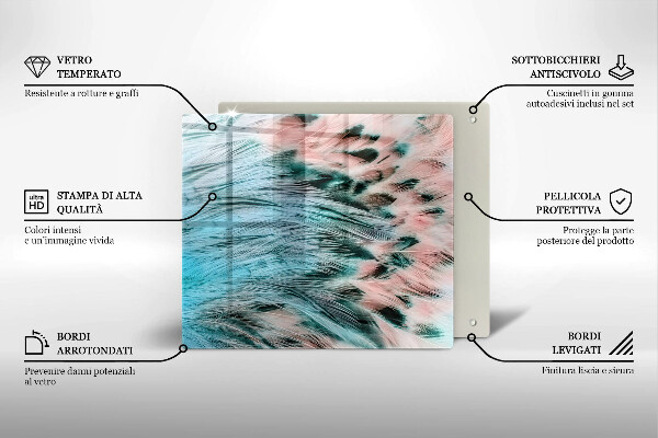 Copri piano cottura Piume di uccelli boho