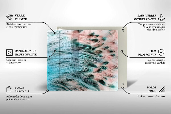 Copri piano cottura Piume di uccelli boho