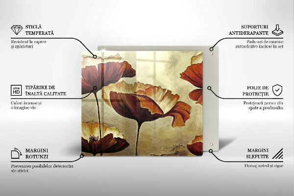 Copri piano cottura Fiori boho dipinti