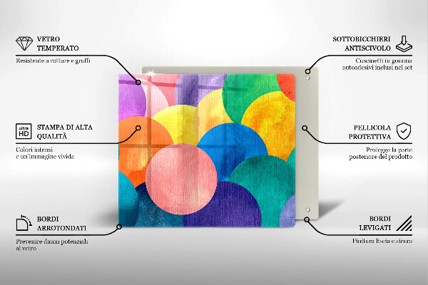 Copri piano cottura Cerchi colorati