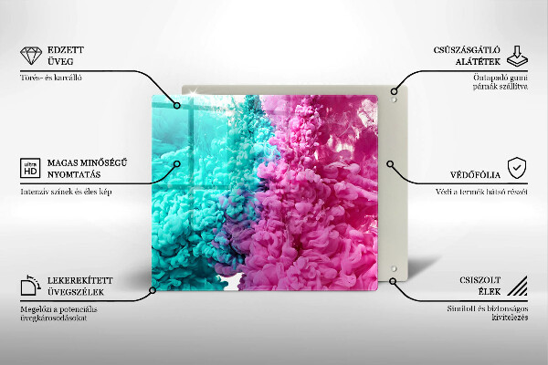 Proteggi piano induzione Fumo rosa-turchese