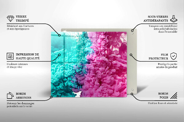 Proteggi piano induzione Fumo rosa-turchese