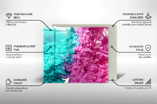 Proteggi piano induzione Fumo rosa-turchese