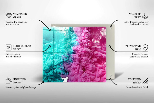 Proteggi piano induzione Fumo rosa-turchese