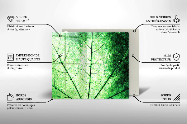 Copertura piano induzione Foglia venata decorativa