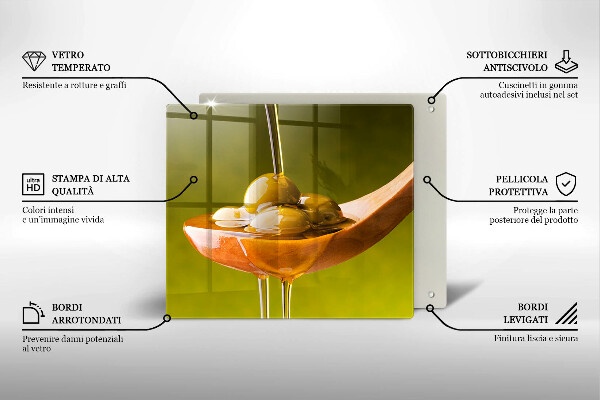 Copri piano cottura Olio d'oliva e olive