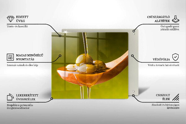 Copri piano cottura Olio d'oliva e olive