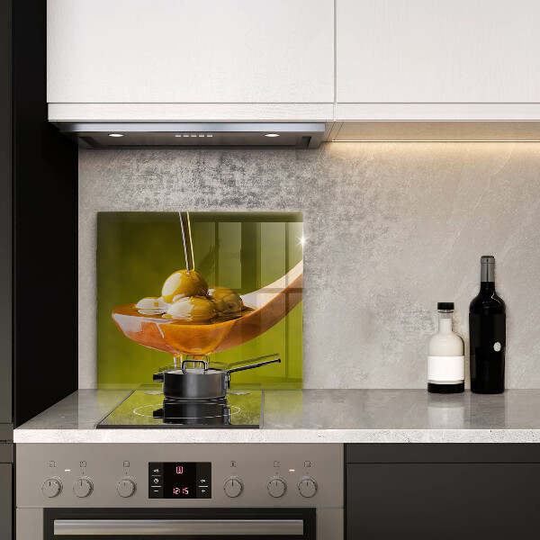 Copri piano cottura Olio d'oliva e olive