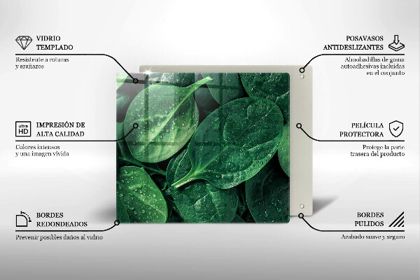 Proteggi piano induzione Foglie di basilico