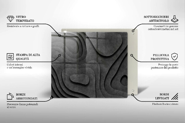 Proteggi piano induzione Forme di pietra 3D