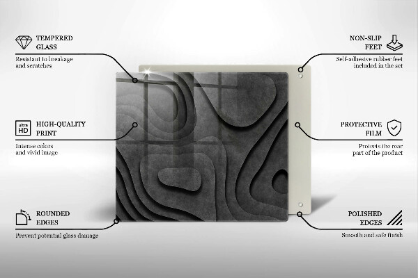 Proteggi piano induzione Forme di pietra 3D